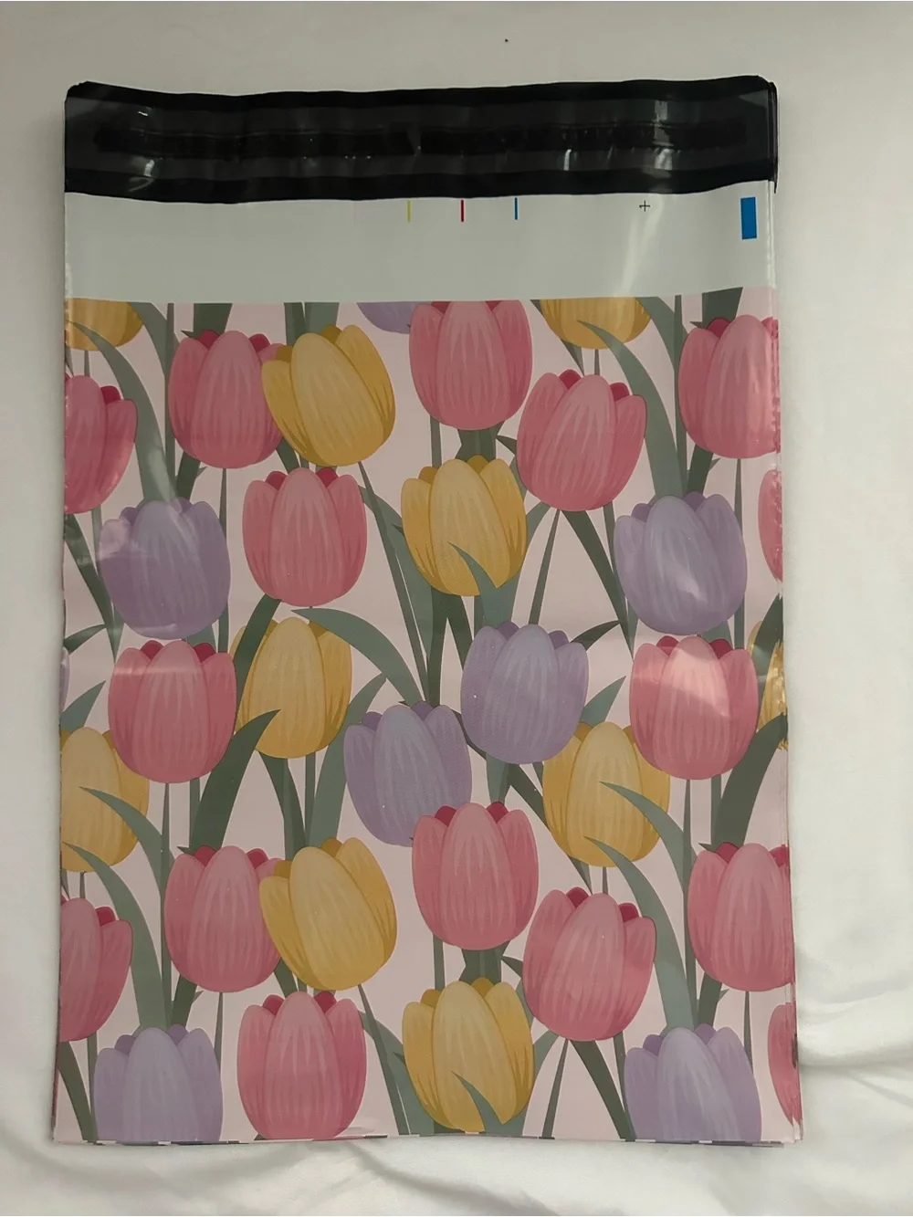 Spring Tulip Floral Print Poly Mailers Shipping Envelopes 10x13 25 Count